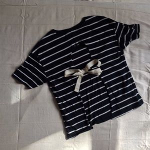Topshop Striped Tie Back Tee